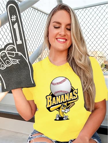 Banana Shirts Baseball Shirt Baseball Player T-Shirts Team Women Baseball Mama Tee Funny Baseball Fan Short Sleeve Top3