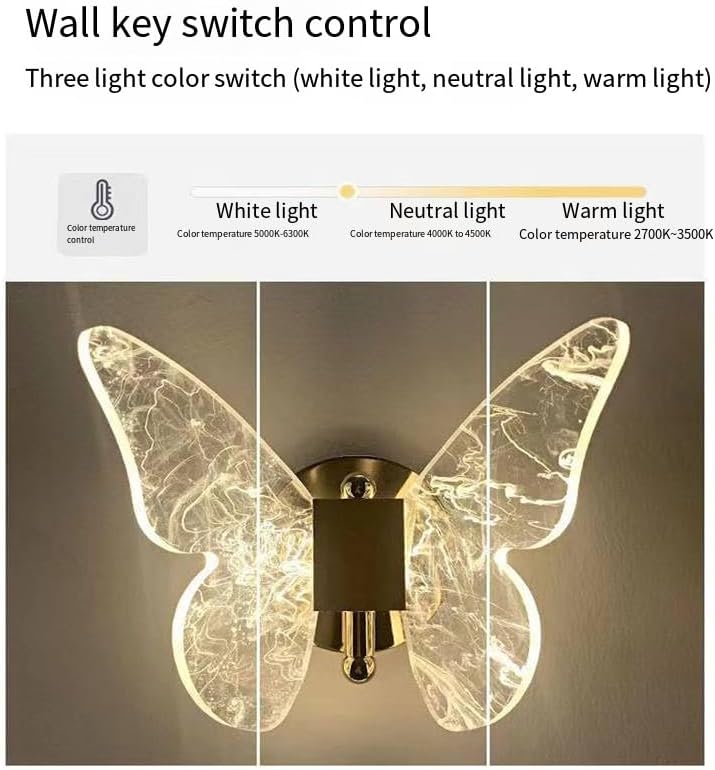 Butterfly Nordic Wall lamp Aisle Light Luxury Modern Simple European Hotel Wall Bed Bedroom American Personality