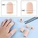 20pcs Gel Finger Cot Caps, Stretchable Silicone Finger Support Protectors, Gel Thumb Cover Gloves for Hands Cracking Trigger Finger Arthritis- Nude