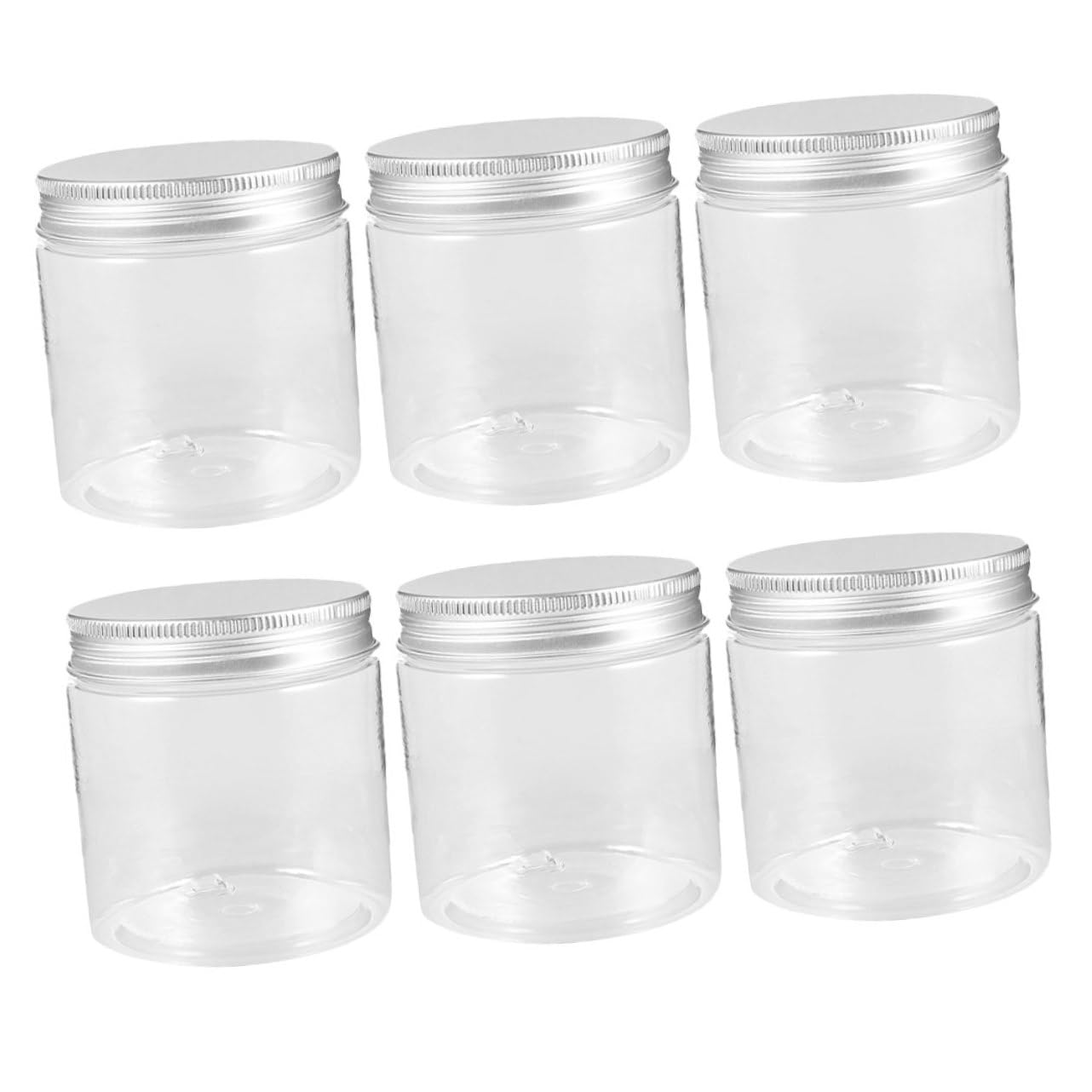 Cabilock Contenedor De Almacenamiento Largo Paso Hermético Ancho Botes Cristal Frascos De Almacenamiento De Cocina Tarros De Almacenamiento Aleación De Aluminio 6 Piezas X 4