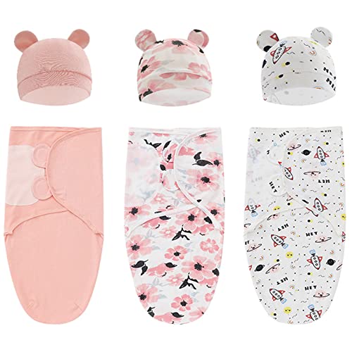 Image of ATONGQI 3-Pack Organic Baby Swaddle Sleep Sacks - Newborn Swaddle Sack - Ergonomic Baby Swaddles 0-3 Months(Pink)