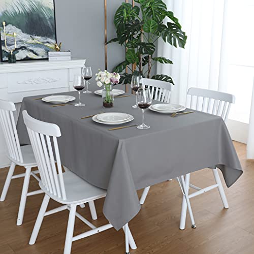Image of FOLINS&HOME Grey Rectangle Tablecloth, 60 x 84 Inch Waterproof Table Cloth