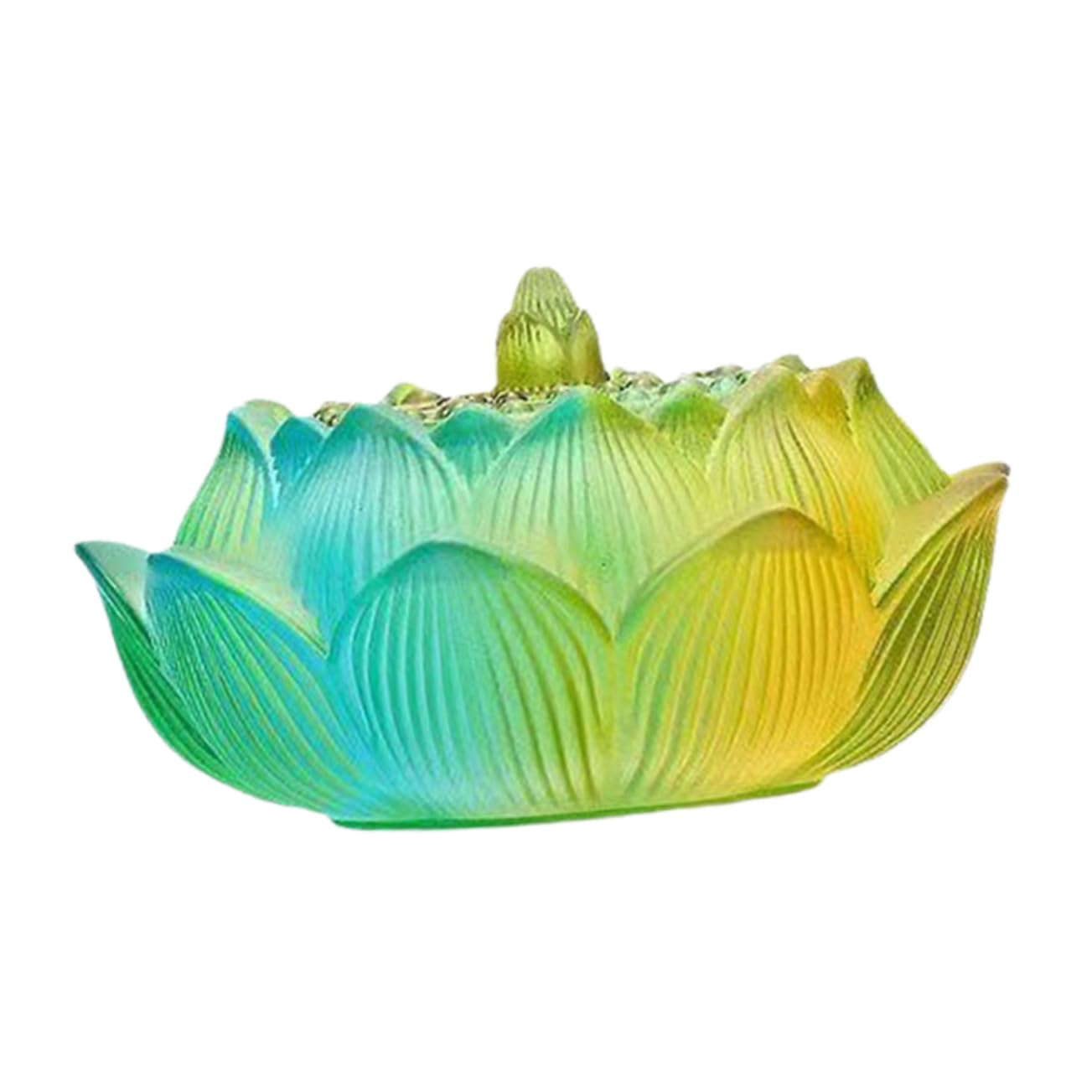 MAGICLULU Bruciatore Incenso Casa in Vetro Forma Di Loto Portaincenso Antiscivolo e Resistente Per Ambienti Interni Zen Decorazione Elegante e Pratica Per Soggiorno Ufficio e Ristoranti