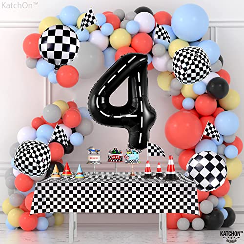 Image of KatchOn Construction 4 Balloon 40 Inch, 4 Birthday Decorations | Construction Balloons, Construction Party Balloons, 4th Birthday Decoration Boy