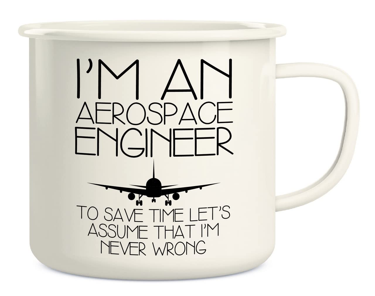 Funny Enamel Camping Mugs For Aerospace Engineer