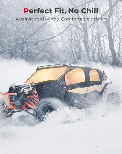 KEMIMOTO X3 Soft Upper Door Set Kit, UTV Soft Cab Doors top Enclosure, Soft Top Door Skin Compatible with 2017-2024 Can Am Maverick X3 Max 4-Seater Models, Work with Roof and Partial Windshields