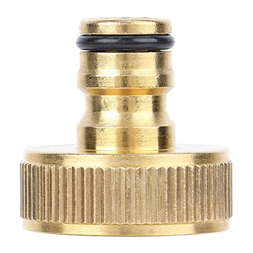 SILULCM Hose Connector, Garden Hose 1 inch Female Thread Quick Connect Solid Brass Quick Connector Water Pipe Adapter for Home Garden