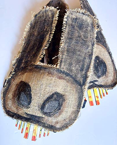 Creepy Rabbit Mask - Burlap Bunny Mask - Scary Halloween Mask - Handmade Custom Props - Adult Horror Mask