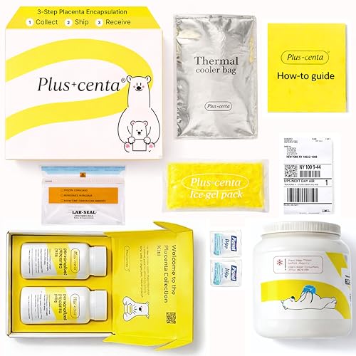 Image of Placenta Encapsulation Kit for Postpartum Recovery, Hospital Placenta Collection Kit with Prepaid Return Shipping, Includes Lab-Based Processing Service | Pluscenta