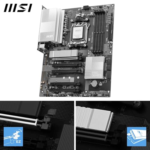 Image of MSI PRO B840-P WiFi Motherboard, ATX - Supports AMD Ryzen 9000 /8000 / 7000 Processors, AM5 - DDR5 Memory Boost 8000+ MT /s (OC), PCIe 4.0 x16, M.2 Gen4, Wi-Fi 7, 2.5G LAN
