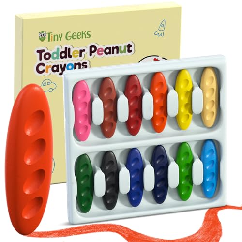 TinyGeeks 12 Wachsmalstifte ab 2 Jahre + Malstifte ab 2 jahre | Malen kinder ab...