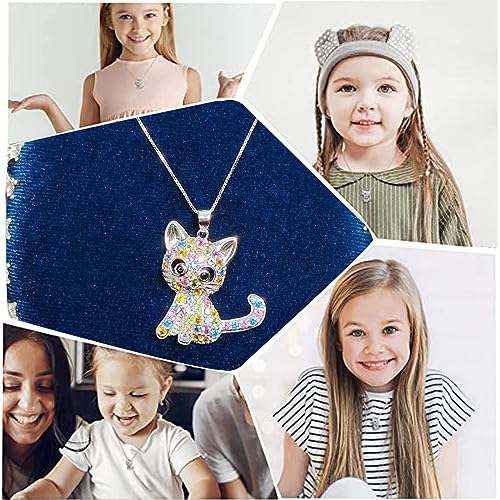 Süße Katze Halskette für Mädchen, Katze Anhänger, Geschenk für Weihnachten, Geburtstagsgeschenk für Kinder, Mädchen, Damen, Frau