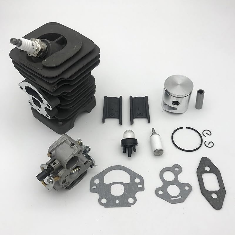 Piezas de jardín Kit de Juntas de carburador de pistón de Cilindro de 39mm Apto for Husqvarna 240 240E 235E 235 236 236E repuestos de Motor de Motosierra 545050417 Piezas de jardín