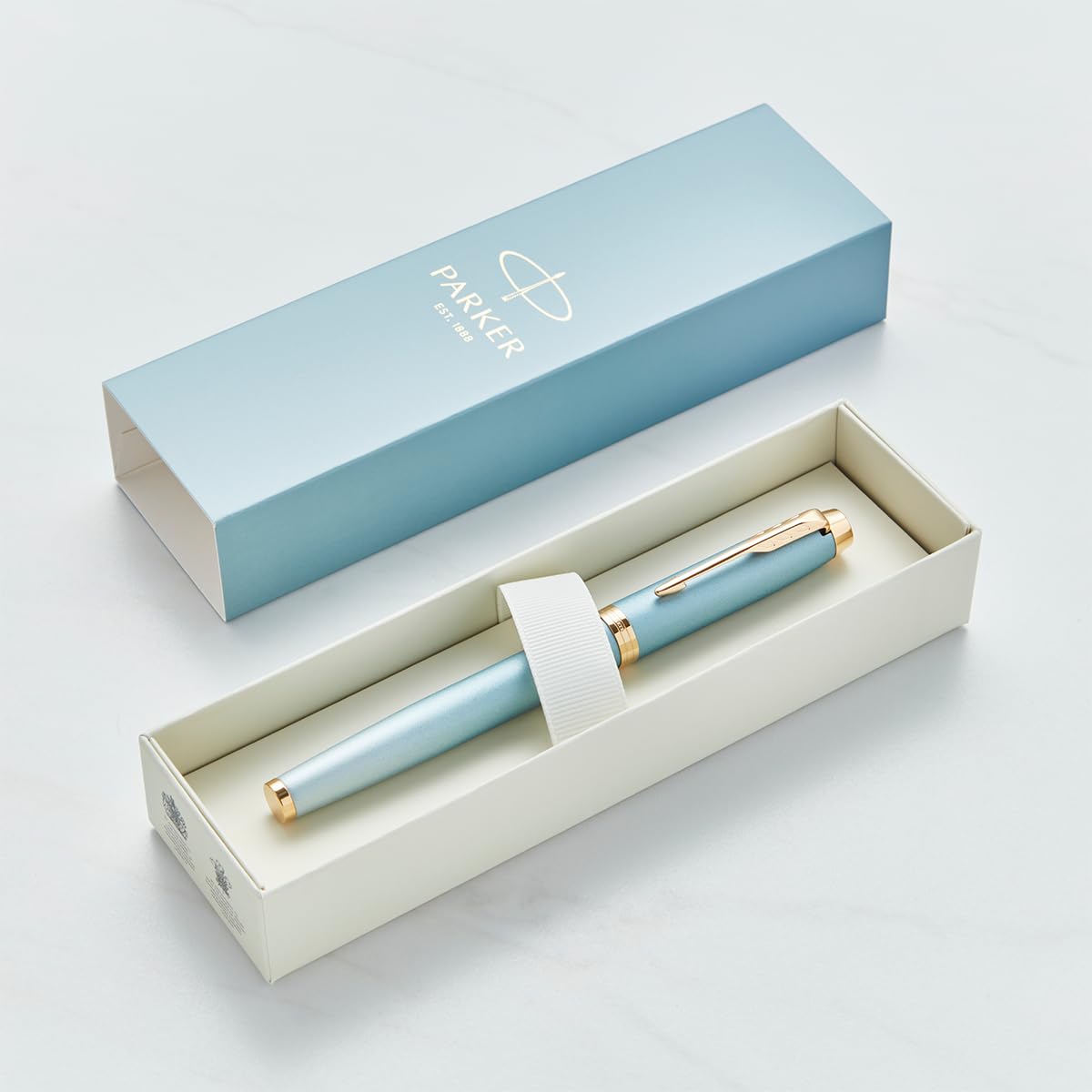 Personalised Parker IM Rituals Pen - Custom Engraving - Gift for CEO, Business, Graduation, Wedding - Premium Pen with Name/Text (Fountain Pen, Turquoise Green Gold Trim)