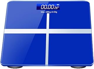 Barm Digital body weight scale, battery-operated bathroom scales with high accuracy and step-on technology, large display, high-precision measurements, 130 kg, blue, battery