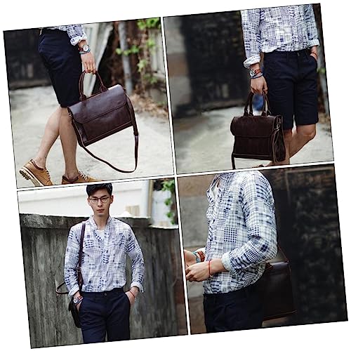 ARTIBETTER 1pc Pu Leather Briefcase for Men Portable Business Handbag Craftsmanship Fashion Laptop Bag for Travel and Work Versatile Crossbody Handheld Design for Professionals3