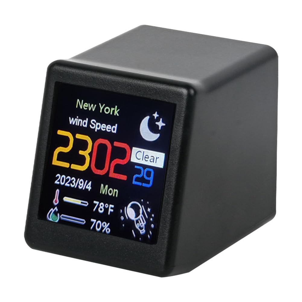 qimoi Smart WIFI Weather Station Clock DIY Cute GIF Animations Desktop Decoration Electronic Album Function MINI Clock
