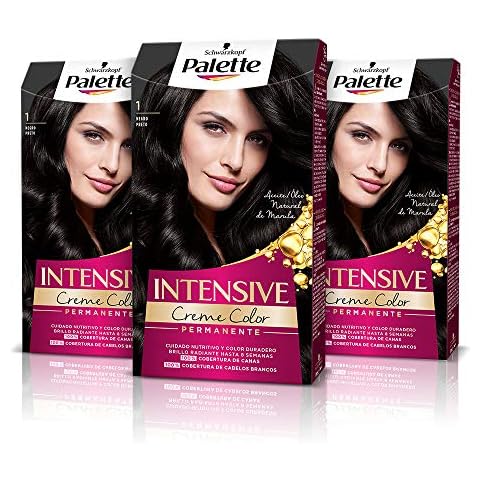 Tinte Permanente Schwarzkopf Palette Intensive con Aceite de Marula para Cabello Negro (Pack de 3) Cover