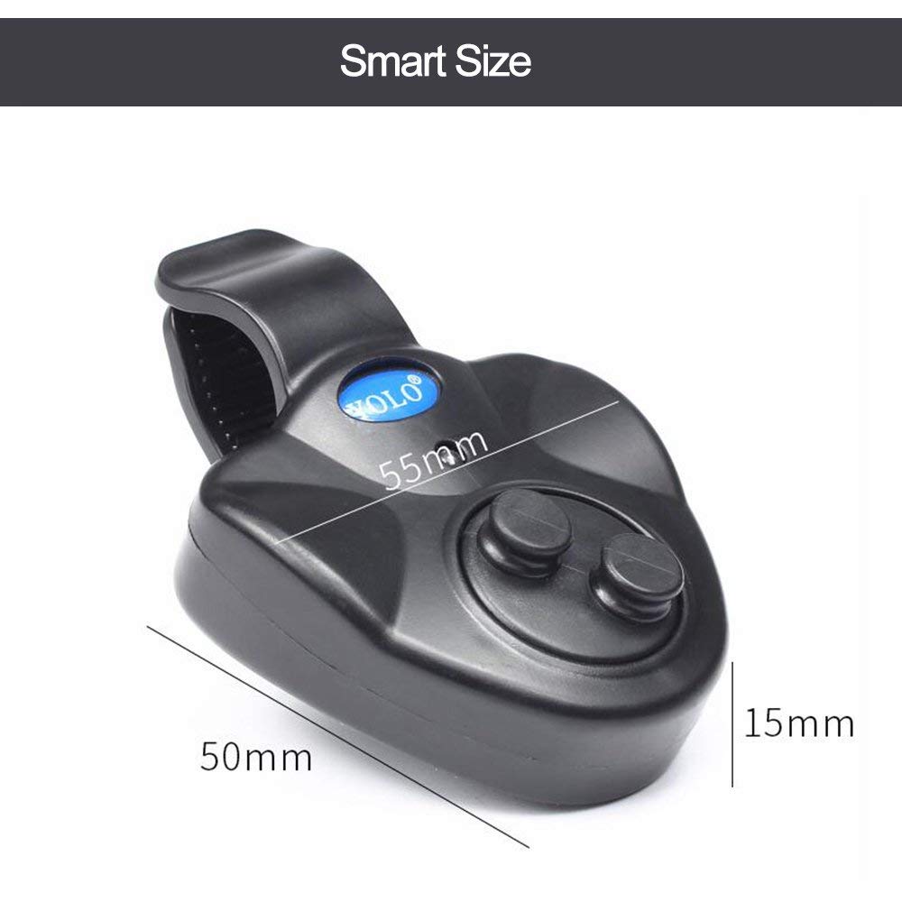 Shackcom 3 Sensible Alarma Pesca Picada Mordedura Pescado Bite Indicator para Caña de Pescar Universal Electrónico LED Vibración
