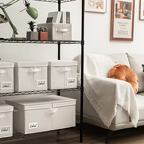 Image of GRANNY SAYS Fabric Storage Bin with Lid, Decorative Storage Box for Shelves, Container Storage Basket Organizer, Cloth Storage Bins with Lids for Organizing, Jumbo, Pearl White, 1-Pack
