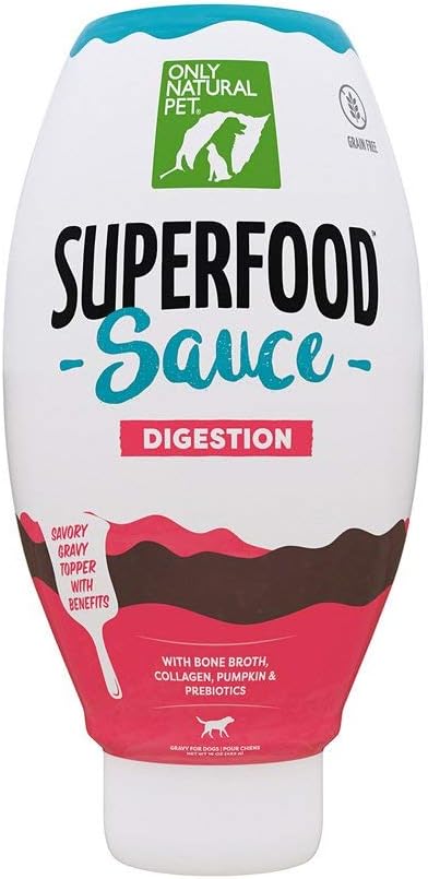 Only Natural Pet Superfood Sauce Digestion Nutritious Grain Free Gravy Wet Food Topper for Dogs, Made with Bone Broth, Collagen, Pumpkin…