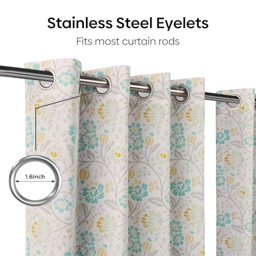 Image of haus & kinder Digital Printed Cotton Door Curtains 7 Feet Long Pack of 2 Door Curtains, 7 Feet Curtains for Door (Rosaline, Multi 130x213 CM)