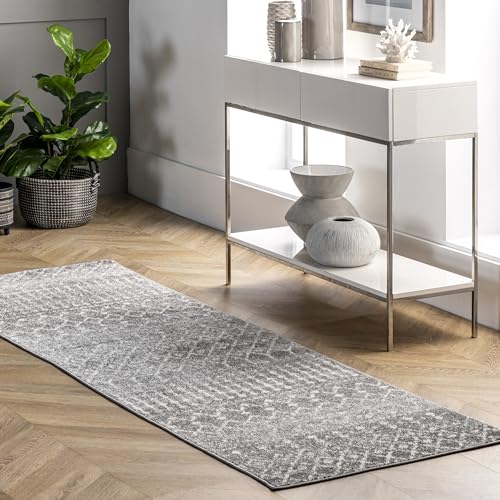 Tapis coureur nuLOOM marocain 2' x 6' gris foncé