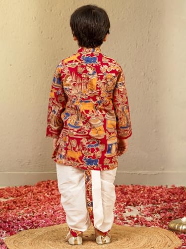 Image of AJ DEZINES Kids Ethnic Wear Pure Cotton Dhoti Kurta Set For Boys