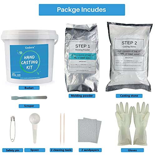Hand Casting Kit Family Size & Hand Mold Kit Family, Wedding, Friends, Couples, Anniversary And Holiday Activities, Hand Molding Kit For Family By Godora (Cast Up To 6 Hands) #TOP7