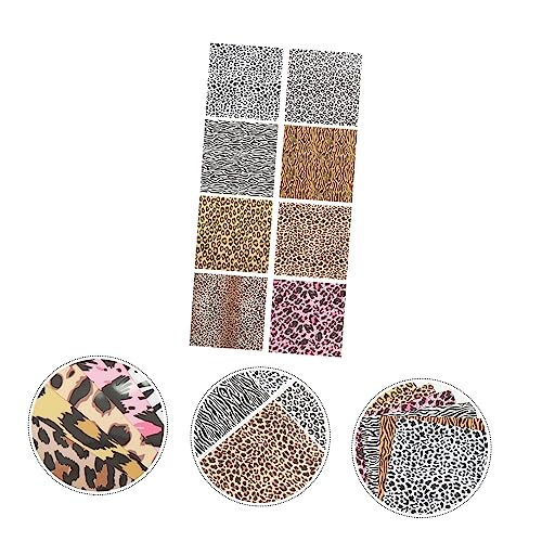 Film de transfert thermique PU léopard 8 pièces pour création mode DIY - 8