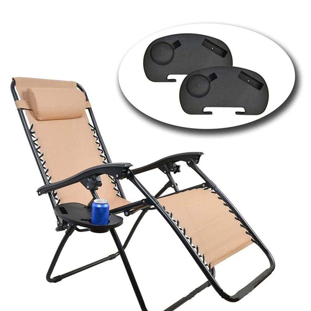 Bandeja lateral de silla de gravedad cero, bandeja de mesa lateral con clip, bandeja de mesa lateral, bandeja de silla de gravedad cero para soporte de taza plegable para silla de salón con