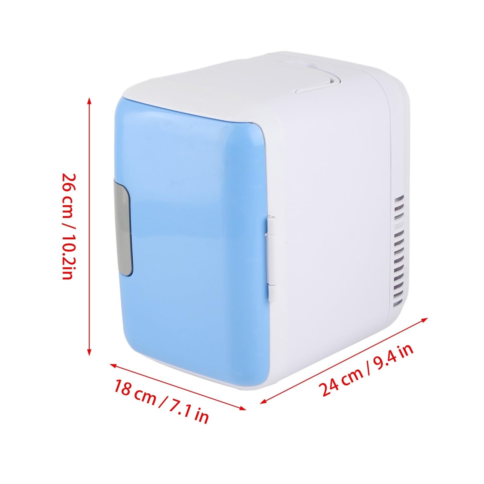 Refrigerador de Coche de 4L, Gran Capacidad, tamaño pequeño, Apto for Uso alimentario, Enfriador y Calentador, Mini refrigerador for Dormitorio, Oficina y hogar.