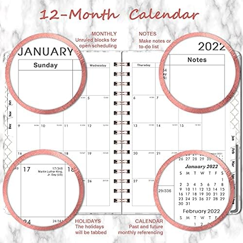 Academic Planner 2021-2022 - Weekly & Monthly Planner 2021-2022, 8.43" x 6.3" Planner from July 2021 to June 2022, Planner 2021-2022 with Flexible Spiral Hardcover, Coated Tabs, Inner Pocket