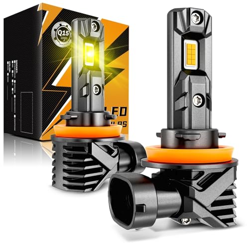 Auxbeam H11 H8 H9 Fog Light Q15 Series H11 Powersports Light 18000LM 3000K Golden Yellow H8 Offroad Lights for UTV ATV