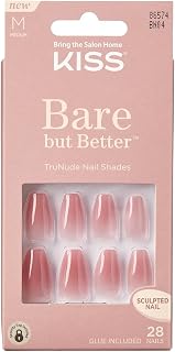 Kiss Bare But Better Nails 28 Count Medium Length Rose (Pack of 2)
