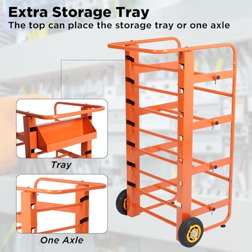 Wire Spool Rack Cable Caddy Wire Spool Cart Multi-Spool Wire Rack Dispenser with 11 Rods Multiple Axles Cable Spool Holder Wire Reel Caddy with Wheels and Box for Workplace Efficiency