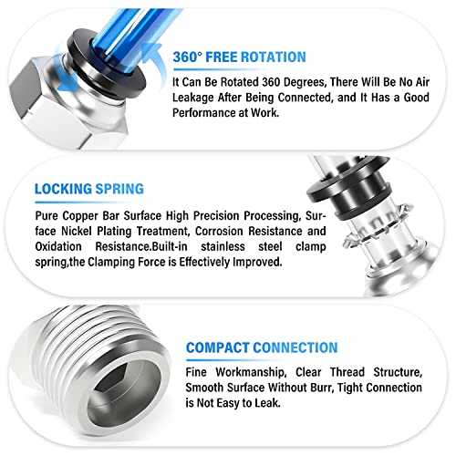 Image of TAILONZ 1 /2 inch Tube OD x 3 /8 inch NPT Male Straight Push to Connect Fitting10pcs