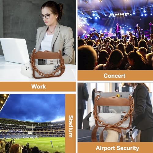 Image of Clear Bag Stadium Approved, Small Crossbody Bag for Concerts Sports Events, Clear Clutch Purses for Women
