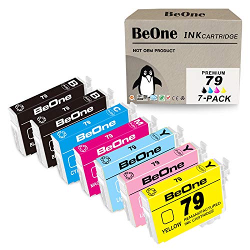 BeOne Remanufactured Ink Cartridge Replacement for Epson 79 T79 7-Pack to Use with Artisan 1430 Stylus Photo 1400 Printer (2 Black, 1 Cyan, 1 Magenta, 1 Yellow, 1 Light Cyan, 1 Light Magenta)