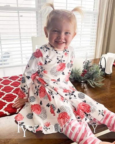 Image of Toddler-Girls-Fall-Clothes-Set Little Girls Highlow Tunic Tops+Leggings Outfit Boutique Clothing