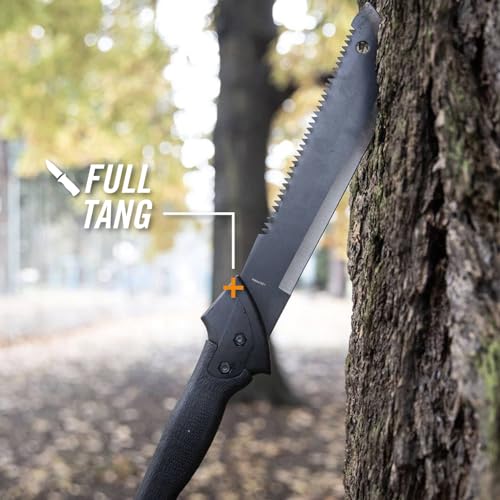 Image of Gerber Gear Gator Machete 18.75 inch / 11.25 inch with Saw and Plain Edge Blade for Camping, Hunting, Gardening and Bushcraft, Includes a Gator Grip and Protective Sheath, Stainless Steel Blade