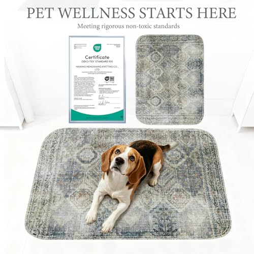 Image of Homimp Washable Pee Pads for Dogs, 2 Pack Reusable Puppy Pads Waterproof,Absorbent and Leakproof Dog Pee Pads,Non Slip Puppy Training Pads, Pet Mat for Floor, Crate, Couch, Whelping, Grey 24 inchx36 inch