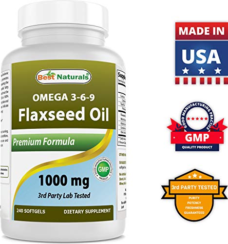 Best Naturals Flaxseed Oil 1000 Mg 240 Softgels - Omega-3-6-9 For Heart Health #TOP6