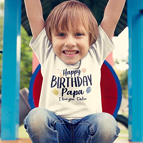 Happy Birthday Papa Baby Bodysuit One Piece or Toddler T-Shirt Outfit Custom Personalized Name2