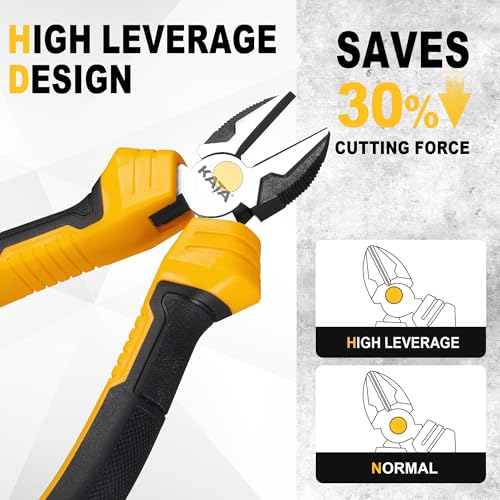 Image of KATA 6-Inch Diagonal Cutting Pliers, Wire Cutter for Home Repair and Crafts | Compact diagonal side cutter for soft wire, zip ties, cable ties, chicken wire, garage DIY, home tasks with comfort grip