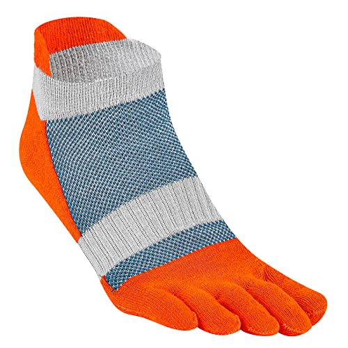 Image of Men Toe Socks No Show Low Cut Athletic Wicking Cotton 5 Finger Split Toe 6 Pack