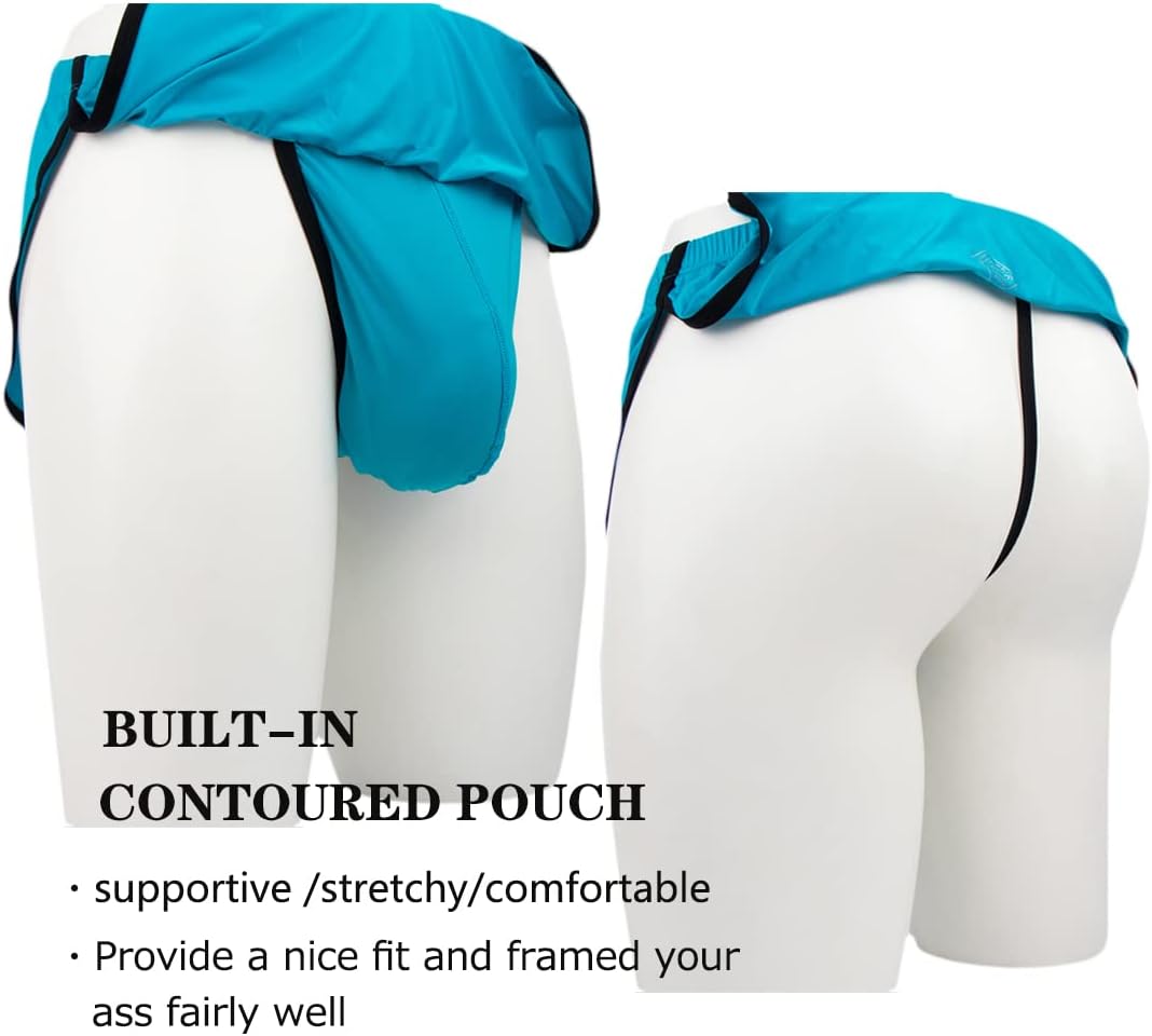 ZONBAILON Men's Boxers, G-String Backed Pouch Thongs with Skirting, Sexy Sleep Shorts Silky Pajama Underwear, Split Side - Image 4