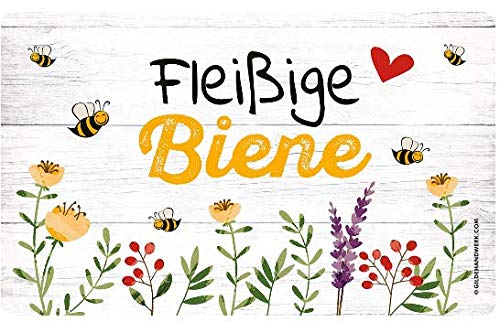 GILDE - 46972 – Tabla de desayuno, diseño de abeja, formidable, 23,5 cm x 14,5 cm, color blanco