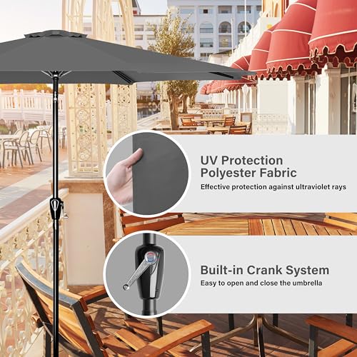Simple Deluxe LGBRLA9GRY 9' Patio Umbrella Outdoor Table Market Yard Umbrella thumb #5