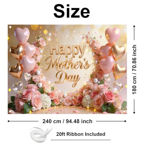 Fondo para fiesta Día de la Madre 8x6 ft rosa miniatura 4